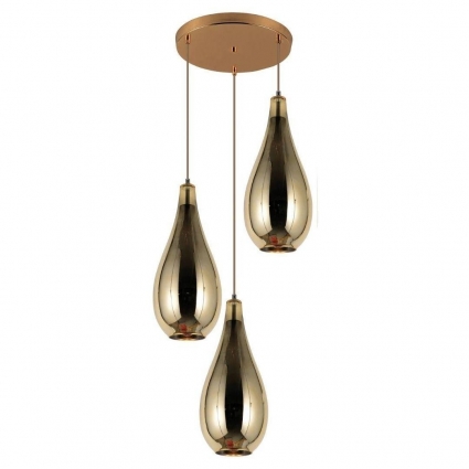 Подвесная люстра Lumina Deco Lauris LDP 6843-3 GD в стиле модерн, мощность 180 Вт