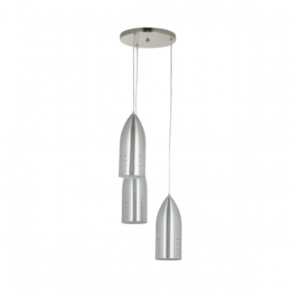 Подвесная люстра Lumina Deco Polia LDP 7556-3 в современном стиле, цвет серебро