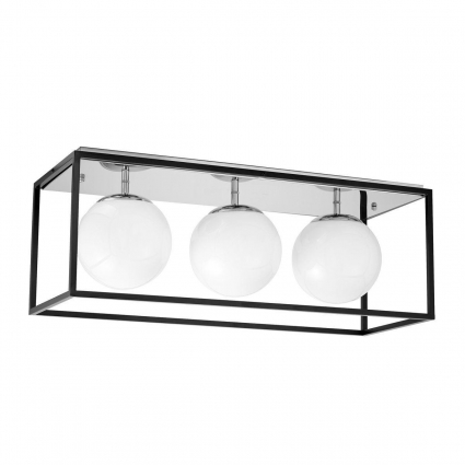 Потолочная люстра Lumina Deco Maldini LDC 8060-3 CHR+BK цвет белый, мощность 180 Вт