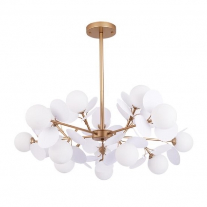 Подвесная люстра Arte Lamp Peacock A1369SP-15SG в современном стиле, цвет белый