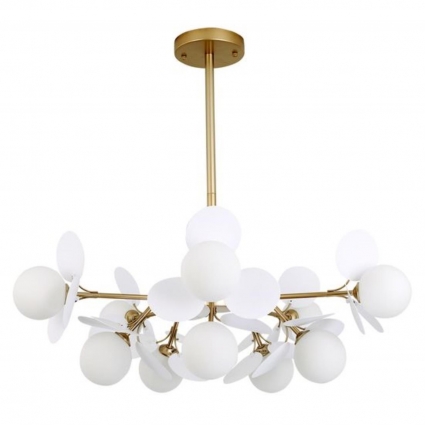 Подвесная люстра Arte Lamp Peacock A1369SP-10SG в современном стиле, цвет белый