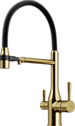 Смеситель для кухни Sancos Garda SC4009BG с гибким изливом, брашированное золото, однорычажный