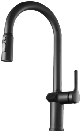 Смеситель для кухни ESKO K15B LED черный однорычажный, длина излива 17.5 см