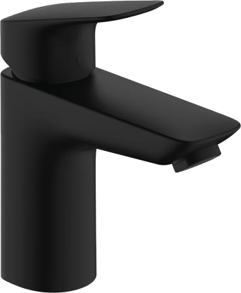 Смеситель для раковины Hansgrohe Logis 100 71101670 матовый черный однорычажный, длина излива 10.8 см
