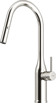 Смеситель для кухни Sancos Grand SC4002BNG с вытяжным изливом, нержавеющая сталь, однорычажный