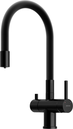 Смеситель для кухни Sancos Lucia SC4004MB с гибким изливом, матовый черный, однорычажный