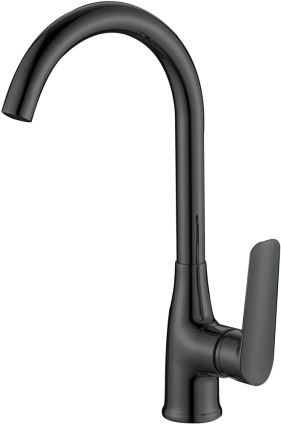 Смеситель для кухни ESKO Lagos Black LG519B черный однорычажный, длина излива 18.6 см
