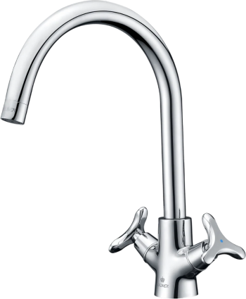 Смеситель для кухни Kaiser Trio 57033 хром двухвентильный, длина излива 20.6 см