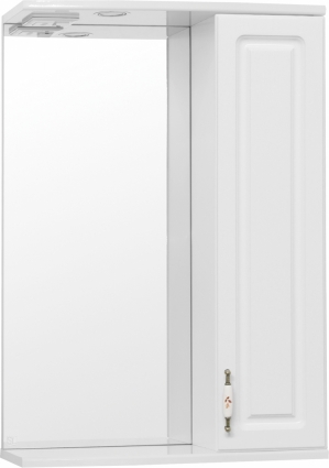 Зеркало-шкаф Style Line Олеандр-2 55/С Люкс, белый, правое, с полками