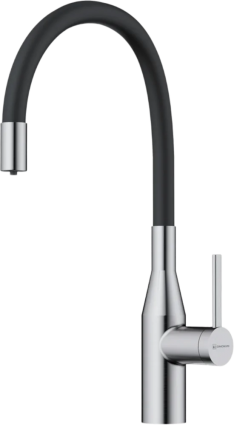 Смеситель для кухни Omoikiri Yatomi 2 Plus BN-BL нержавеющая сталь, черный, однорычажный, длина излива 23 см
