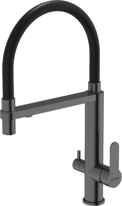 Смеситель для кухни Kantera Crystal 44729 black pearl однорычажный, черный