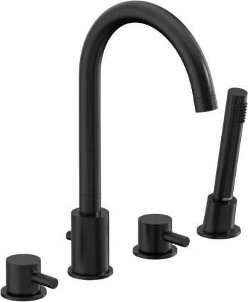 Смеситель на борт ванны Damixa Scandinavian Pure 360400300 черный однорычажный, длина излива 17.4 см