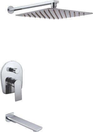 Душевой комплект Kaiser Linear 59077 С ВНУТРЕННЕЙ ЧАСТЬЮ, хром в современном стиле