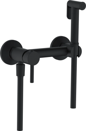 Гигиенический душ RGW Shower Panels SP-215B со смесителем, С ВНУТРЕННЕЙ ЧАСТЬЮ, черный в современном стиле