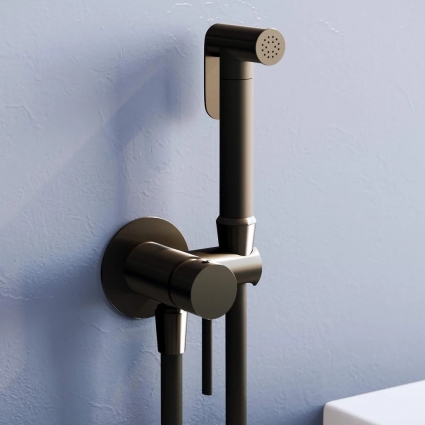 Гигиенический душ RGW Shower Panels SP-211B со смесителем, С ВНУТРЕННЕЙ ЧАСТЬЮ, черный в современном стиле