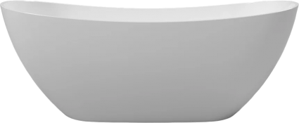 Ванна из искусственного камня WHITECROSS Onyx C 160x75 см, отдельностоящая, овальная, с донным клапаном, белый глянец, объем 336 л.