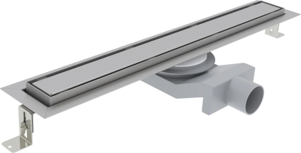 Душевой трап (лоток) Plumberia Selection PST In-Tile 60 см, нержавеющая сталь матовая, в пол около стены, выпуск боковой