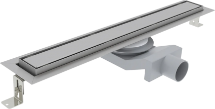 Душевой трап (лоток) Plumberia Selection PST In-Tile 100 см, нержавеющая сталь матовая, в пол около стены, выпуск боковой