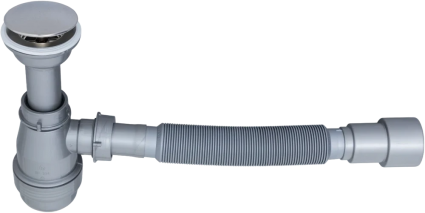 Сифон для раковины Aquanet 312687 с выпуском, серый