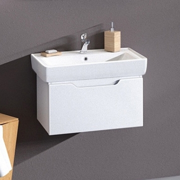 Тумба для комплекта Dreja.eco Tiny 60 белая подвесная, с ящиками