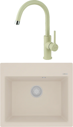 Комплект Мойка кухонная Lemark Hanka 570 9910018 шампань + Смеситель Comfort LM3073PSH шампань матовая, прямоугольная