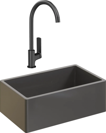 Комплект Мойка кухонная Domaci Сиена 50276-112 антрацит + Смеситель STWORKI HWX5015-P01BK матовая, прямоугольная