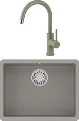 Комплект Мойка кухонная Lemark Sinara 540-U 9910075 грей + Смеситель Comfort LM3073PGR грей матовая, прямоугольная