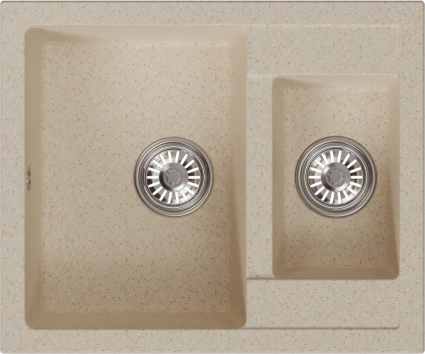 Мойка кухонная Mixline ML-GM21 бежевая матовая, прямоугольная, 60x50 см