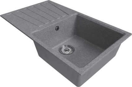 Мойка кухонная Mixline ML-GM20 графит матовая, прямоугольная, с крылом, 83x48 см