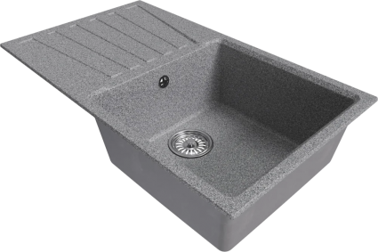 Мойка кухонная Mixline ML-GM20 темно-серая матовая, прямоугольная, 83x48 см