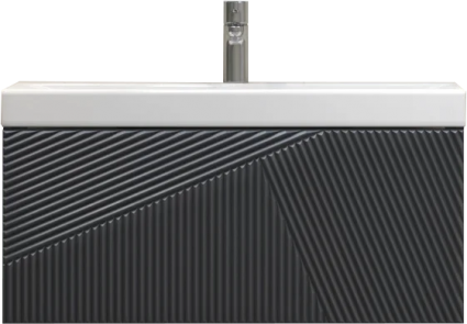 Тумба для комплекта Velvex Edge 80.1Y подвесная, графит, матовая, с ящиками