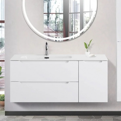Тумба для комплекта BelBagno Etna 120 L 2 ящика, дверца, bianco lucido, подвесная, глянцевая