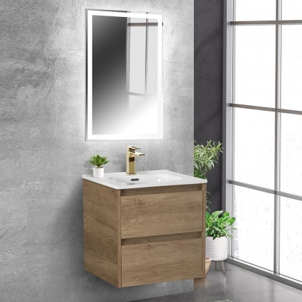 Мебель для ванной BelBagno Kraft 50 подвесная, rovere nebrasca nature, матовая, с ящиками
