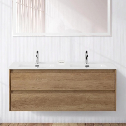 Тумба для комплекта BelBagno Kraft 120 для двоих, rovere nebrasca nature, подвесная, матовая