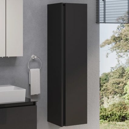 Шкаф-пенал VitrA Nuo 35 глянцевый антрацит подвесной, с дверками