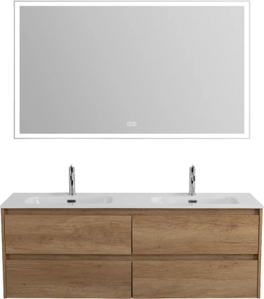 Мебель для ванной BelBagno Kraft 140 4 ящика. для двоих, rovere nebrasca nature, подвесная, матовая