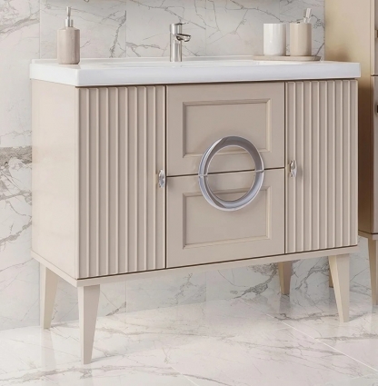 Тумба для комплекта ASB-Woodline Федерика 100 тирамису софт напольная, матовая