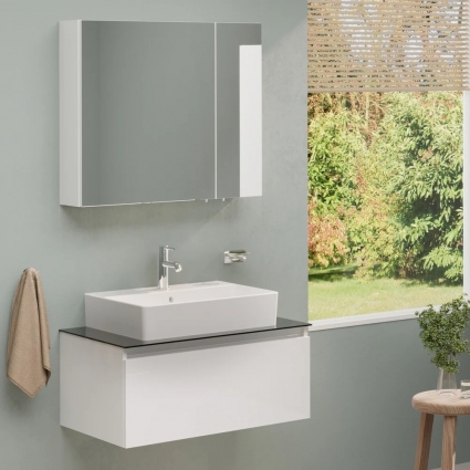 Мебель для ванной VitrA Nuo 80 подвесная, глянцевая белая, с доводчиками