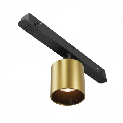 Трековый светодиодный светильник Maytoni Technical Magnetic Exility Alfa S TR132-2-7W3K-BS в современном стиле, цвет латунь
