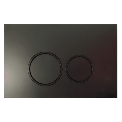 Кнопка смыва Aquanika Basic R-type 01.02.78 черный матовый, черные кольца, механическая