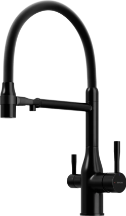 Смеситель для кухни Sancos Garda SC4009MB с гибким изливом, матовый черный, однорычажный