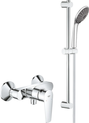 Душевой комплект Grohe смеситель для душа BauEdge 23635001 + душевой гарнитур Vitalio Joy 110 Duo 27326000 хром,  в современном стиле