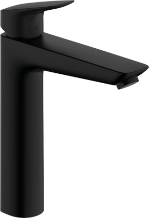 Смеситель для раковины Hansgrohe Logis 71090670 матовый черный однорычажный, длина излива 16.6 см