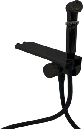 Смеситель для душа ESKO Bangkok Black SMHBGB с гигиеническим душем, черный в современном стиле