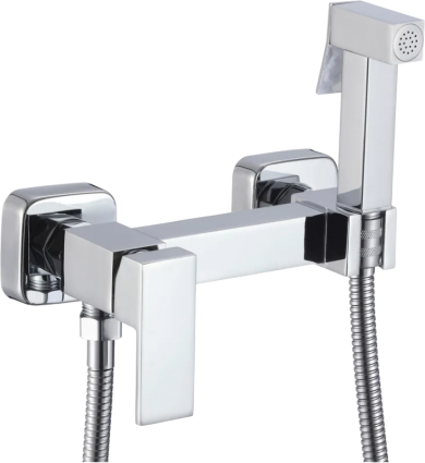 Гигиенический душ D-lin D180201 со смесителем, хром в современном стиле