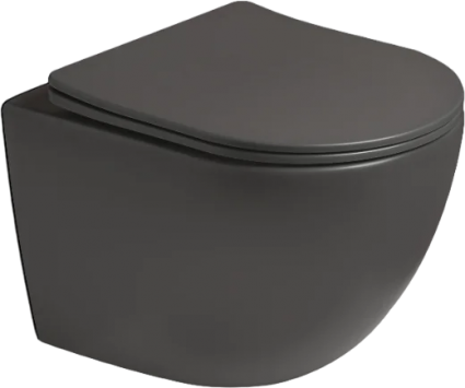 Унитаз подвесной SantiLine SL-5109 темно-серый матовый 36.5x48.5 см
