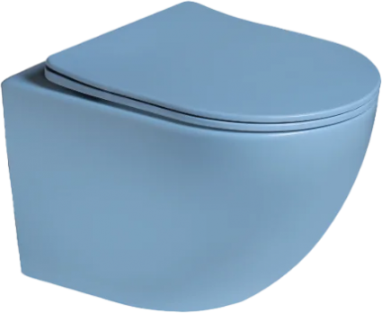 Унитаз подвесной SantiLine SL-5105 голубой матовый 36.5x48.5 см