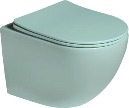 Унитаз подвесной SantiLine SL-5103 светло-зеленый матовый 36.5x48.5 см