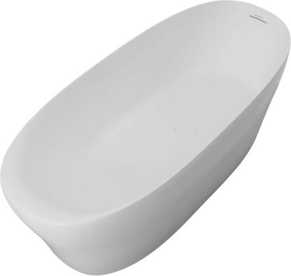 Ванна из искусственного камня Allen Brau Krion Oval 170x80 см, отдельностоящая, овальная, со сливом-переливом, белая матовая, объем 310 л.