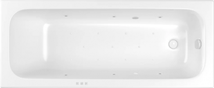 Акриловая ванна WHITECROSS Vibe 0105.180075.100.RELAX.WH 180x75 см, с гидромассажем, с каркасом, со сливом-переливом, с донным клапаном, прямоугольная, пристенная